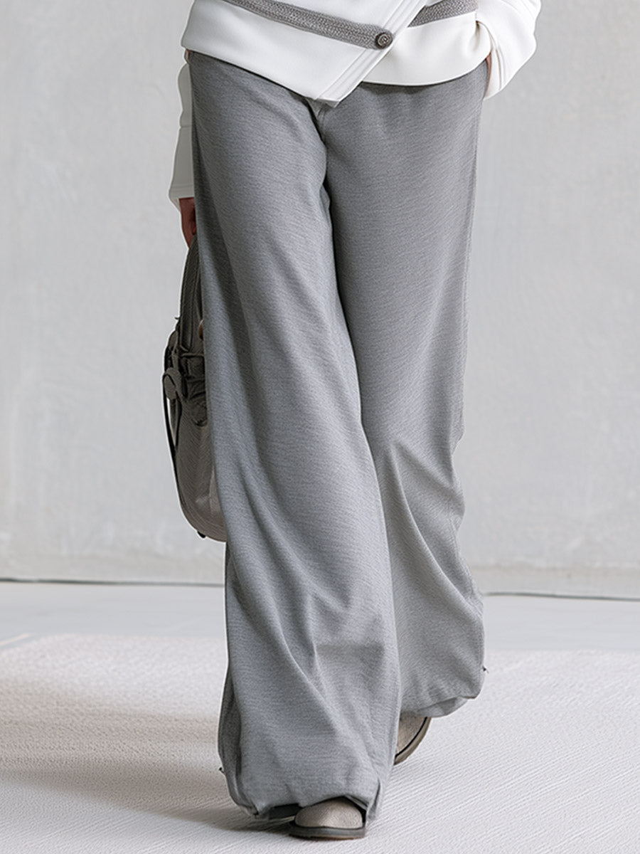 Frances-Veronica | Women's Asymmetric Sweatshirt & Wide-Leg Pants Set