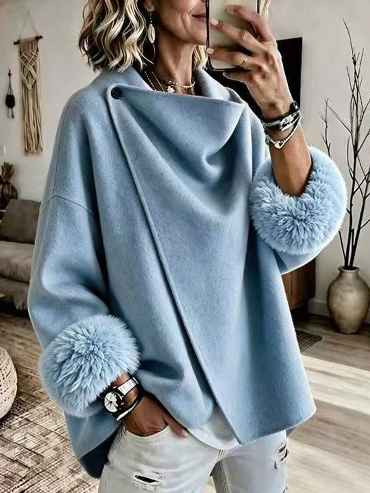 Bridget-Ophelia | Women's Asymmetric Wrap Jacket