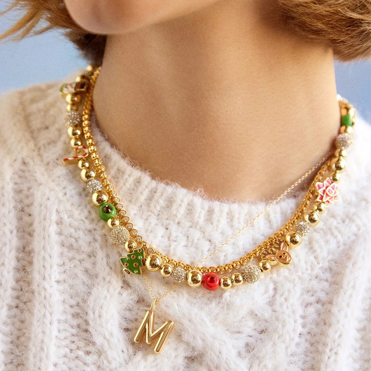 Zelda-Wilhelmina | Women's Beaded Holiday Charm Necklace