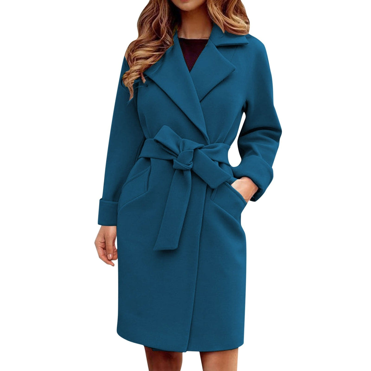 Mavis | Women's Belted Wrap Trench Coat with Notch Lapel
