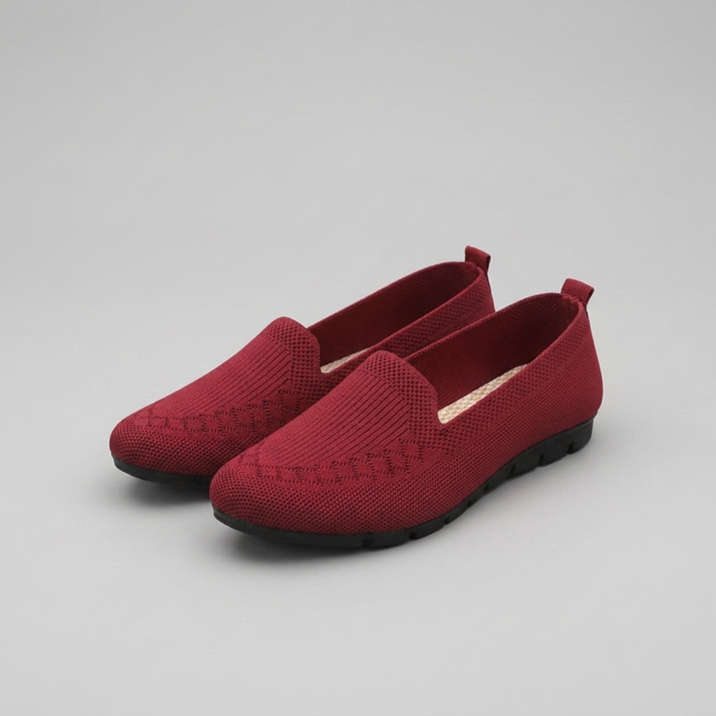 Leonora-Johanna | Women's Breathable Knit Slip-On Flats