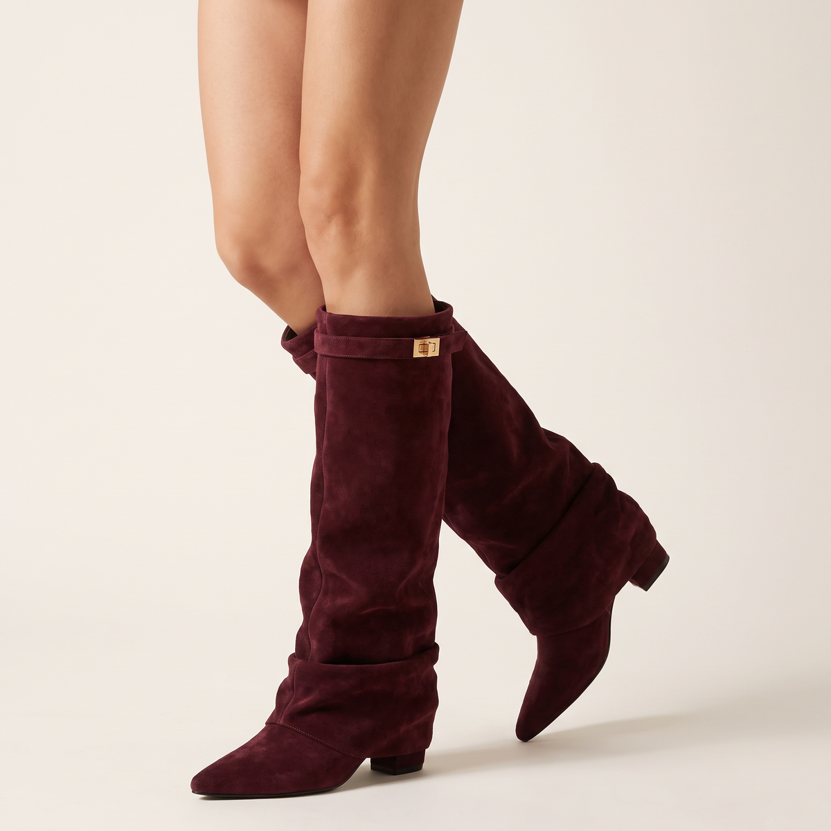 Dorothea-Hilda | Women's Buckle-Strap Knee-High Boots
