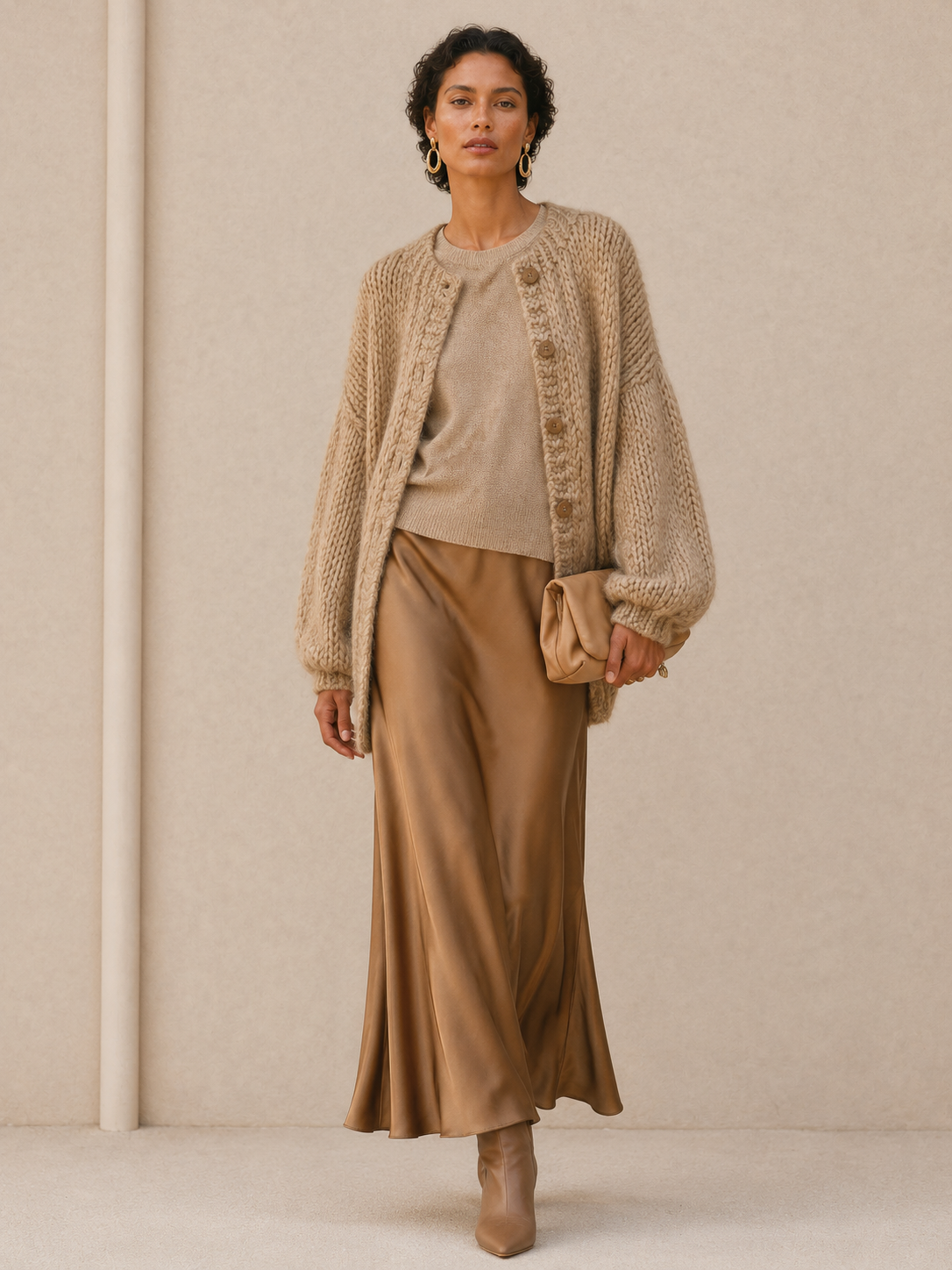 Petra | Women's Button Detail Relaxed Knit Cardigan
