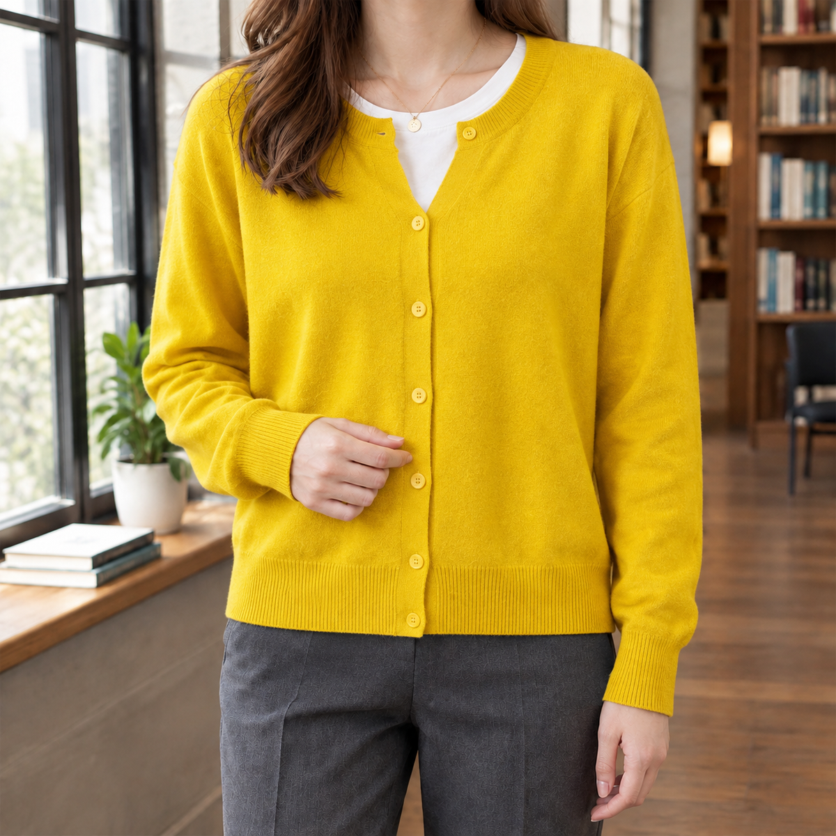 Nadine-Lillian | Women's Button-Front Knit Cardigan Sweater