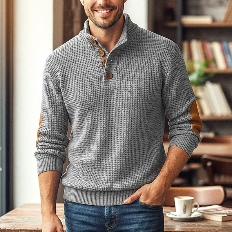 Lillian-Lavinia | Women's Button-Neck Textured Knit Sweater