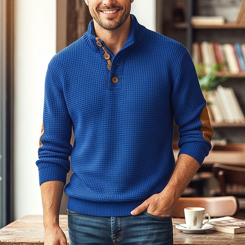 Lillian-Lavinia | Women's Button-Neck Textured Knit Sweater