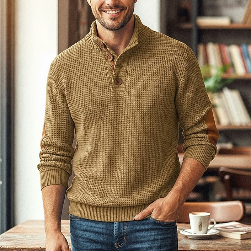 Lillian-Lavinia | Women's Button-Neck Textured Knit Sweater
