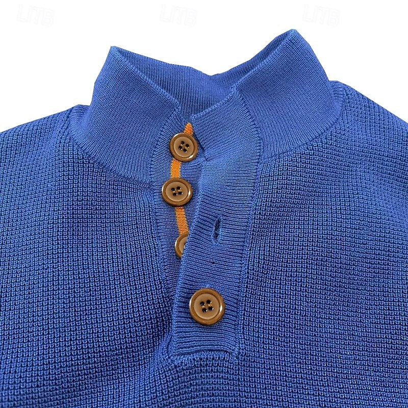 Lillian-Lavinia | Women's Button-Neck Textured Knit Sweater