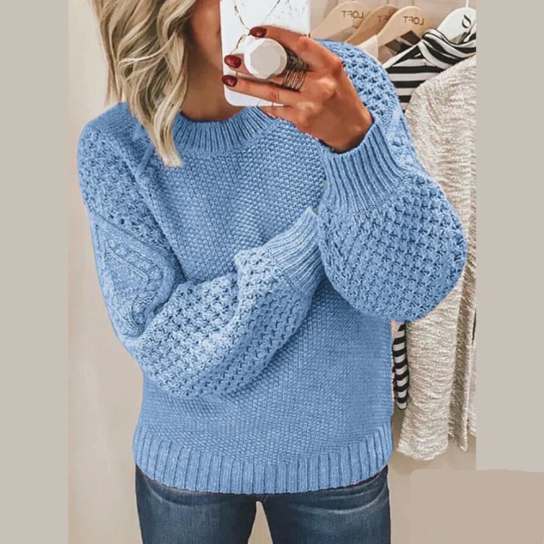 Teresa | Women's Cable-Knit Balloon Sleeve Jumper