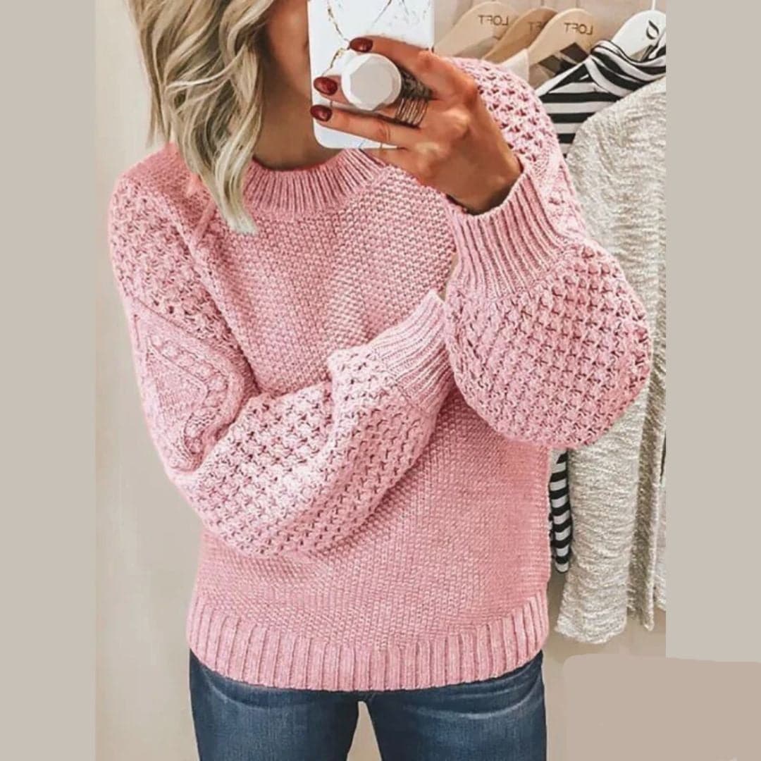 Teresa | Women's Cable-Knit Balloon Sleeve Jumper
