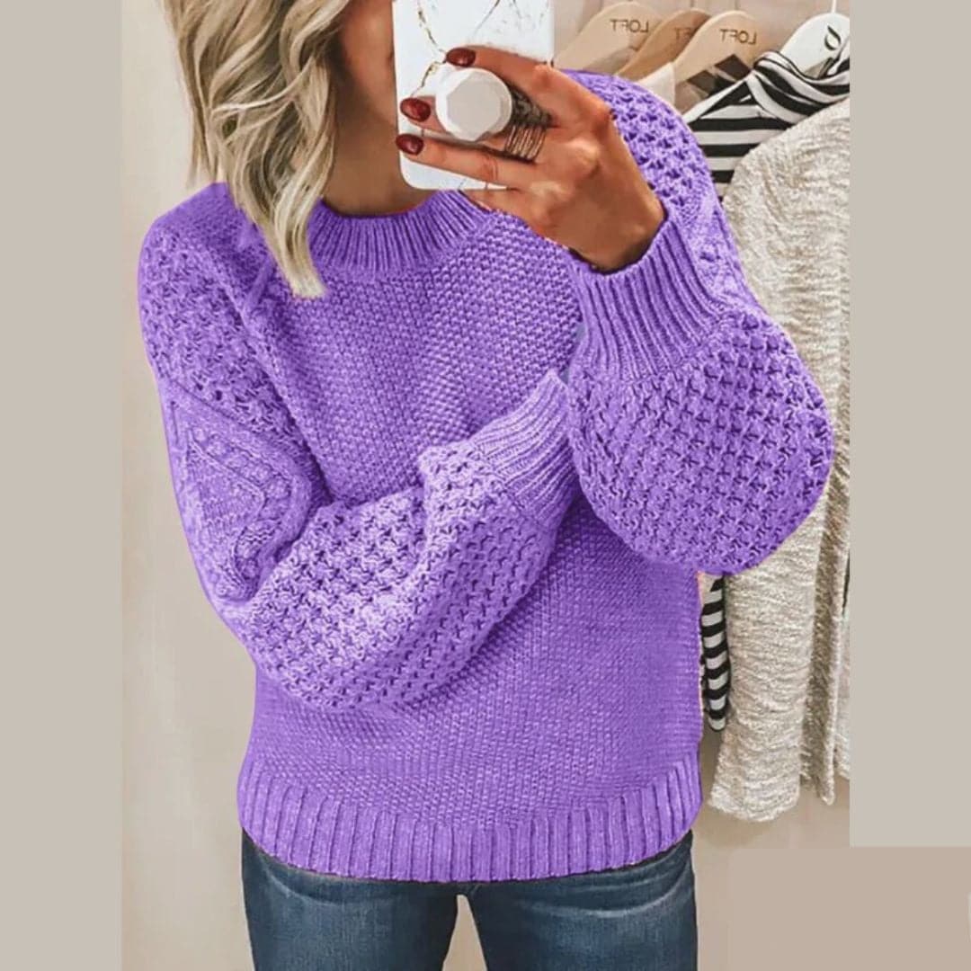 Teresa | Women's Cable-Knit Balloon Sleeve Jumper