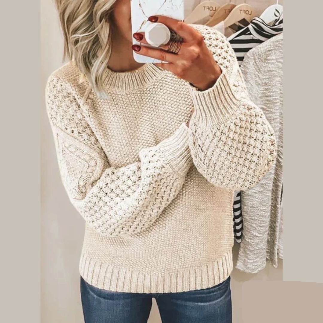 Teresa | Women's Cable-Knit Balloon Sleeve Jumper