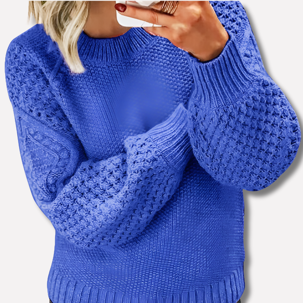 Lavinia-Helena | Women's Cable Knit Crew Neck Sweater