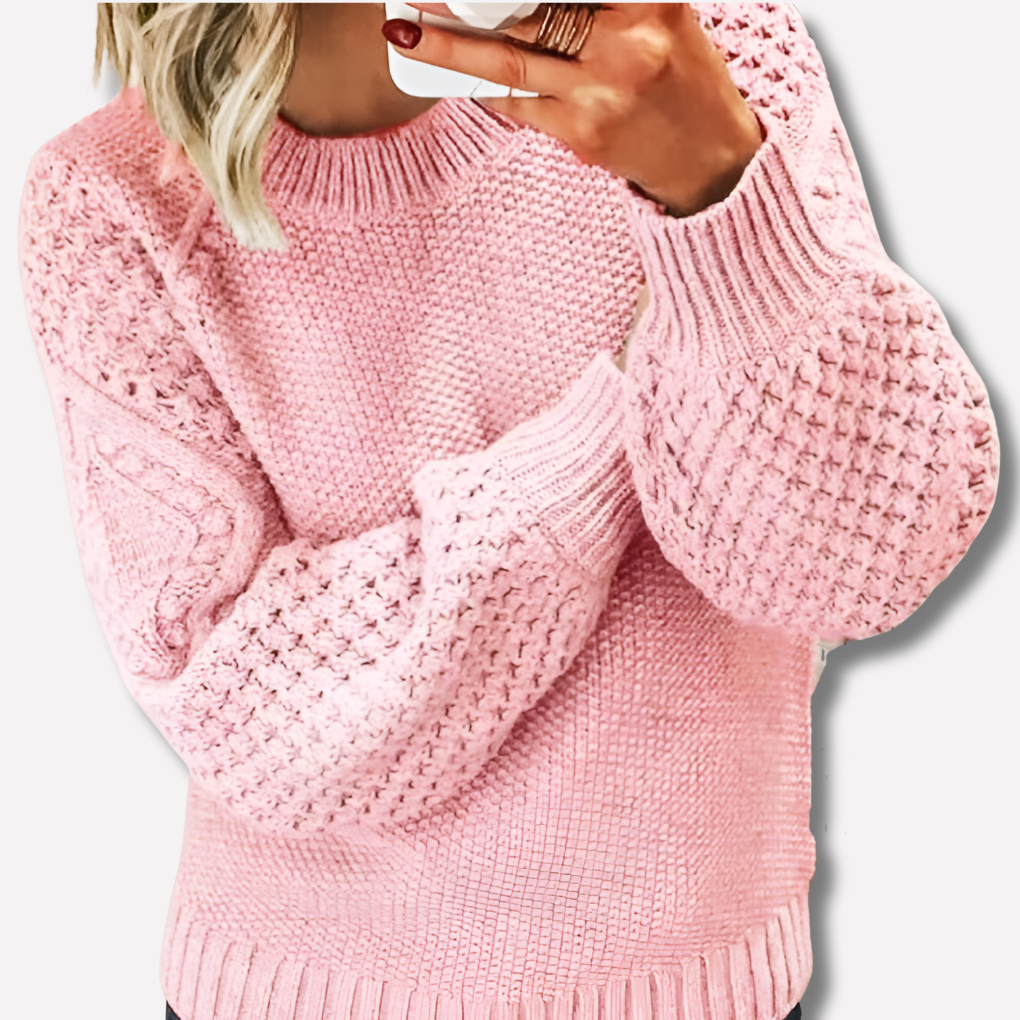 Lavinia-Helena | Women's Cable Knit Crew Neck Sweater