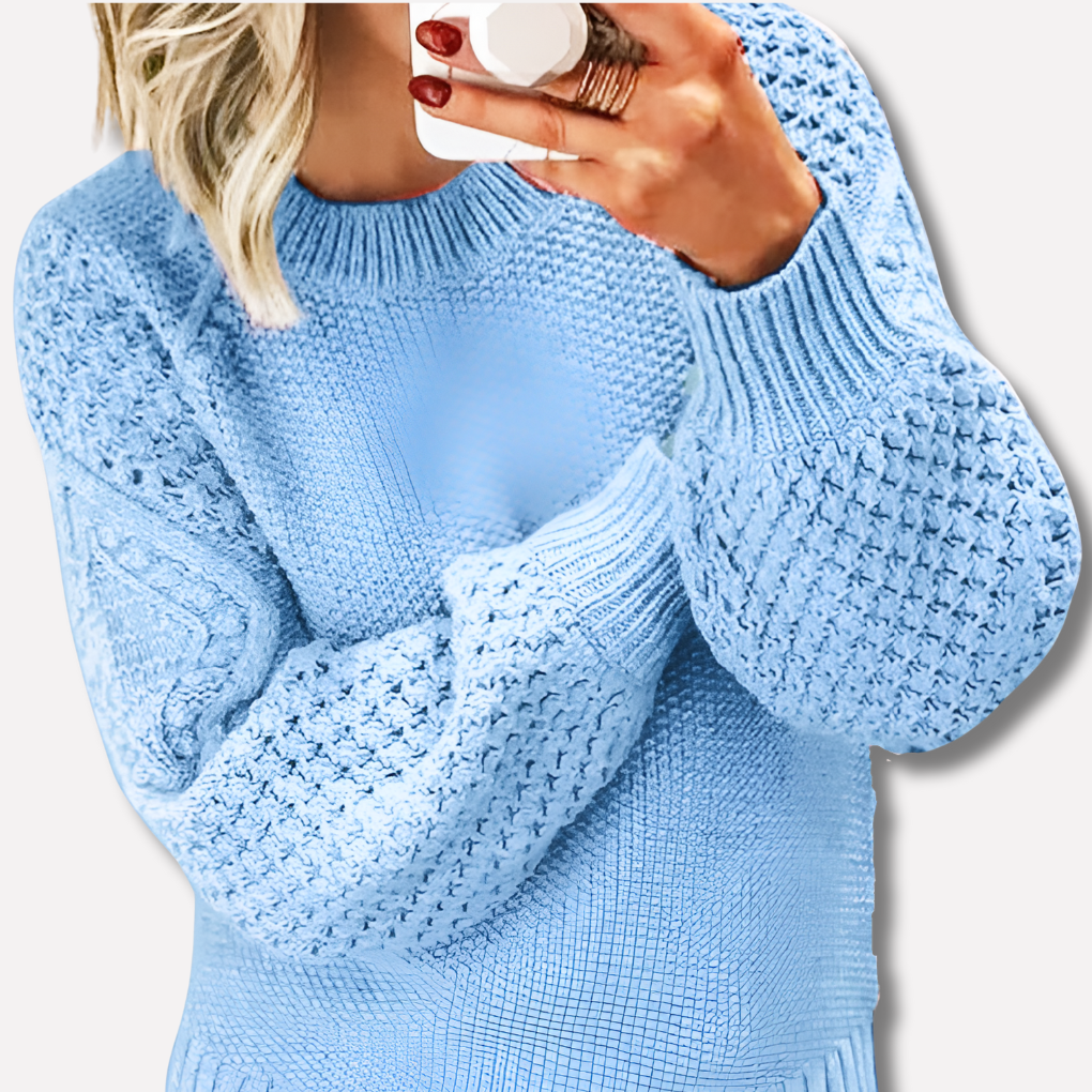 Lavinia-Helena | Women's Cable Knit Crew Neck Sweater