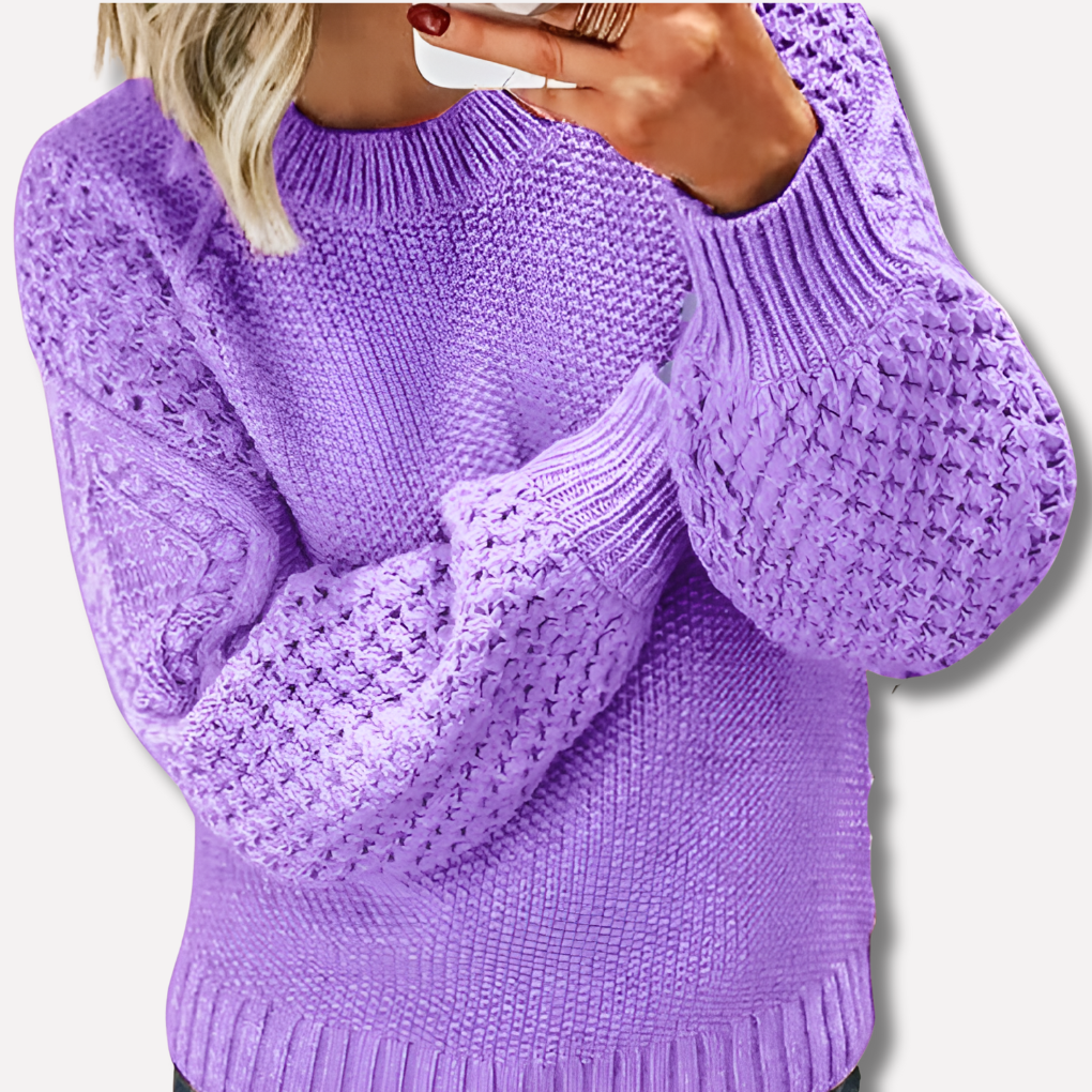 Lavinia-Helena | Women's Cable Knit Crew Neck Sweater