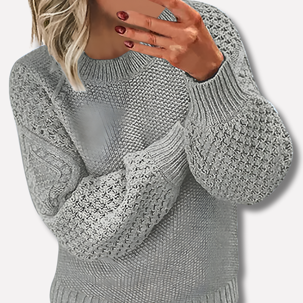 Lavinia-Helena | Women's Cable Knit Crew Neck Sweater
