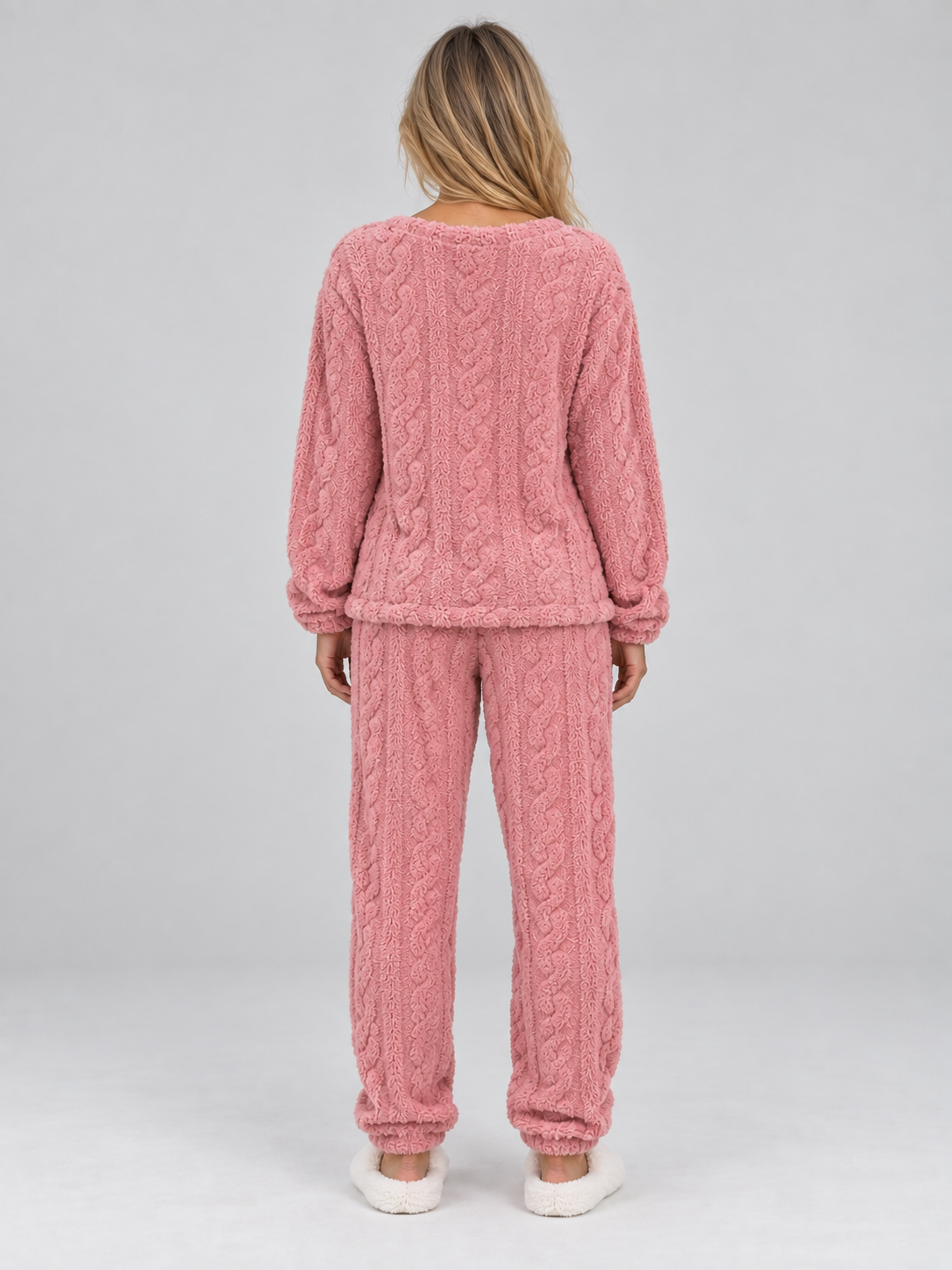 Bianca | Women's Cable-Knit Fleece Pyjama Set