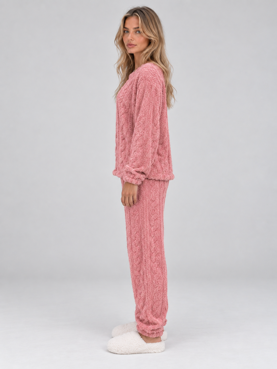 Bianca | Women's Cable-Knit Fleece Pyjama Set