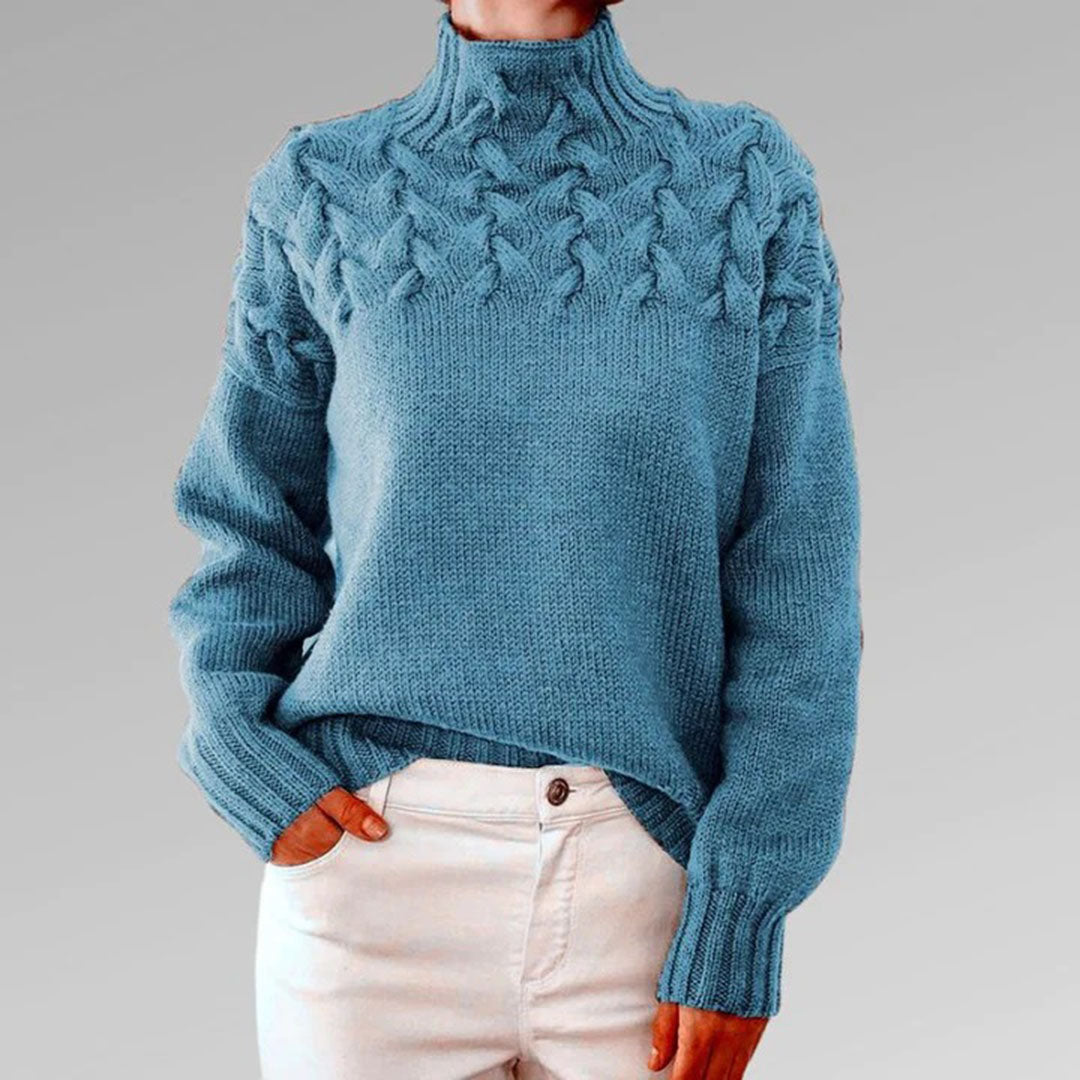 Simone | Women's Cable Knit High Turtleneck Jumper