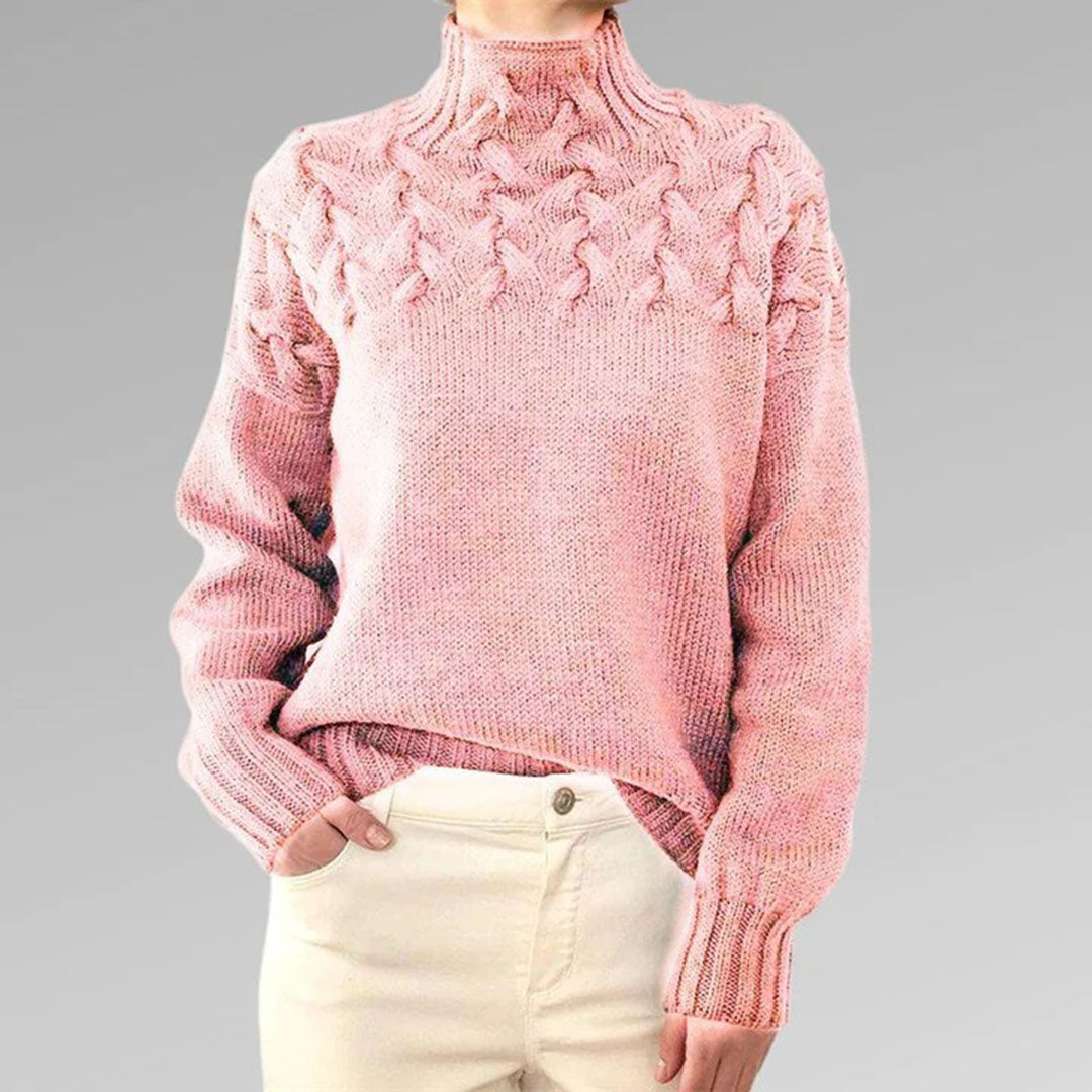 Simone | Women's Cable Knit High Turtleneck Jumper