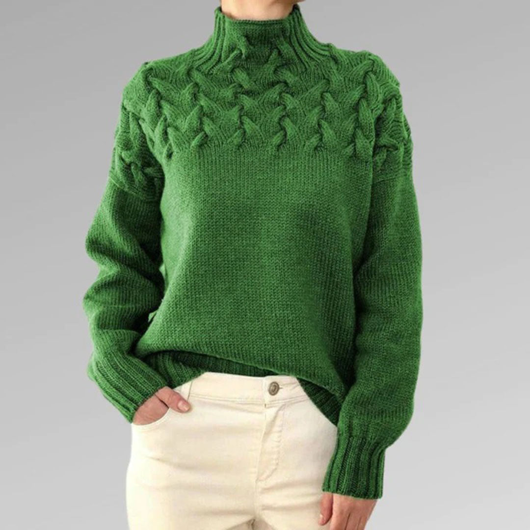 Simone | Women's Cable Knit High Turtleneck Jumper