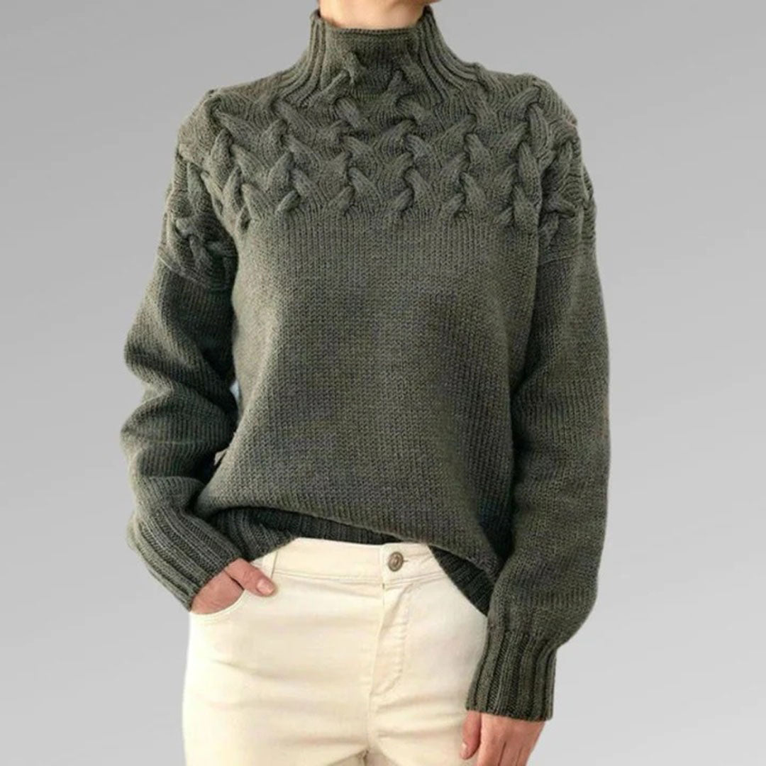 Simone | Women's Cable Knit High Turtleneck Jumper