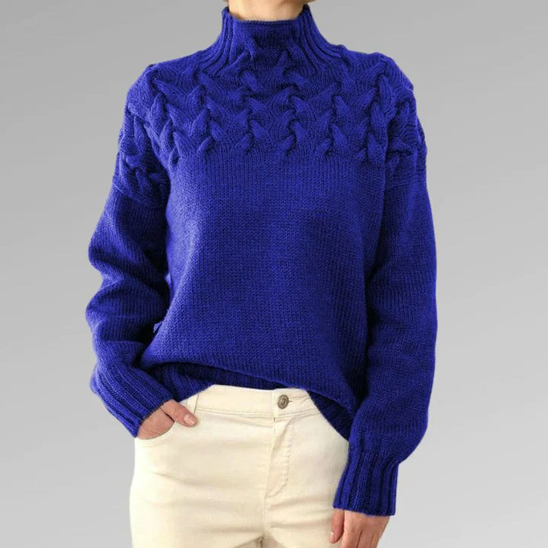 Simone | Women's Cable Knit High Turtleneck Jumper