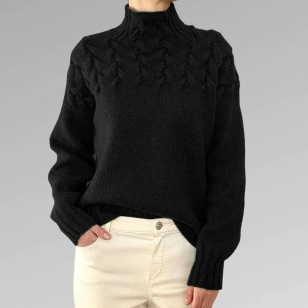 Simone | Women's Cable Knit High Turtleneck Jumper