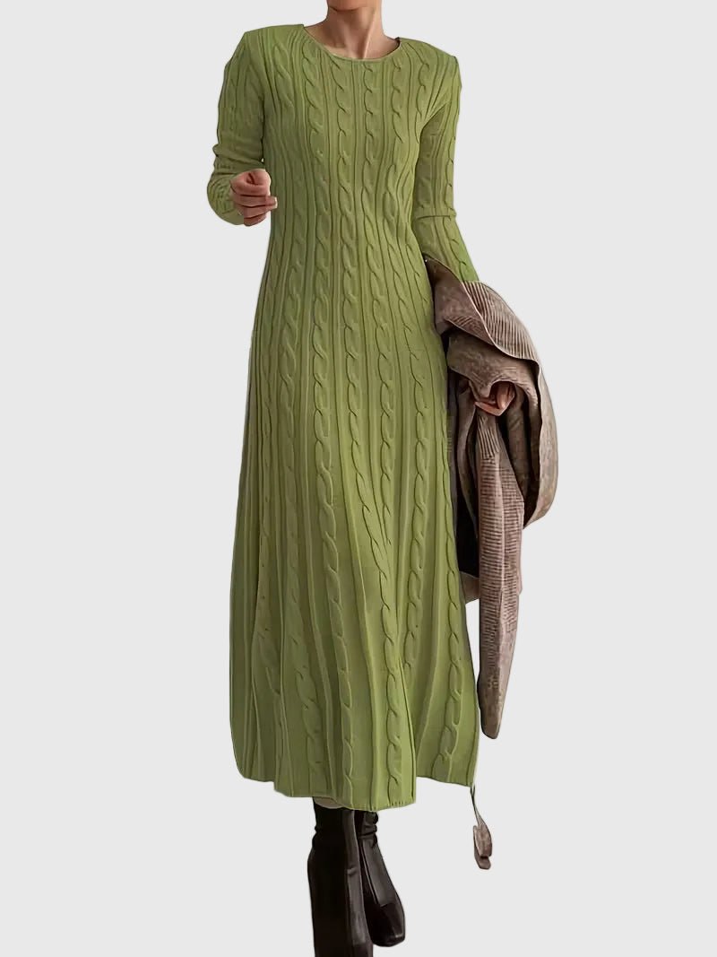 Daphne | Women's Cable Knit Long-Sleeve Maxi Dress