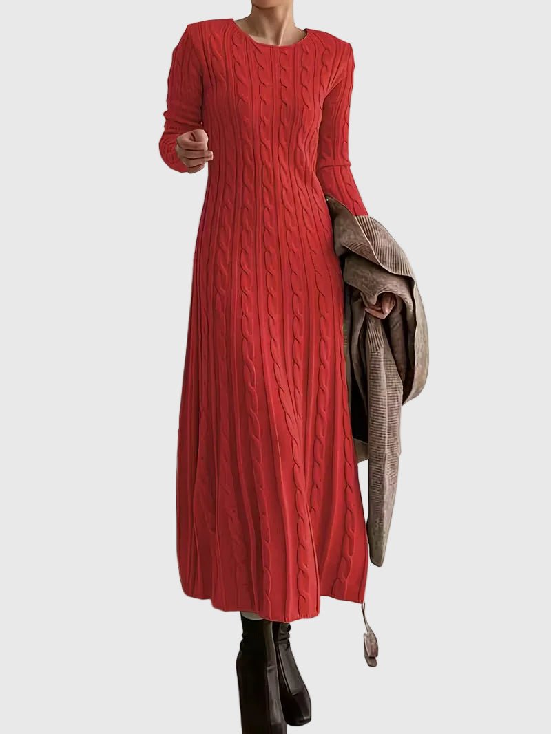 Daphne | Women's Cable Knit Long-Sleeve Maxi Dress