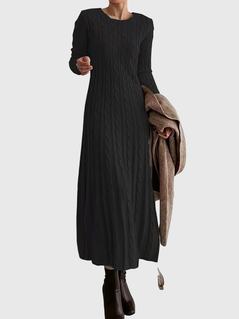 Daphne | Women's Cable Knit Long-Sleeve Maxi Dress