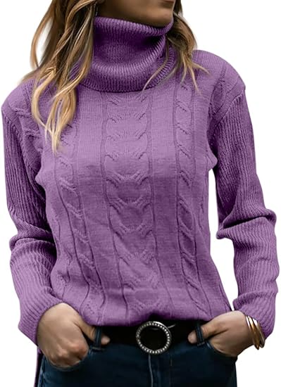 Priscilla | Women's Cable-Knit Turtleneck Long Sleeve Jumper
