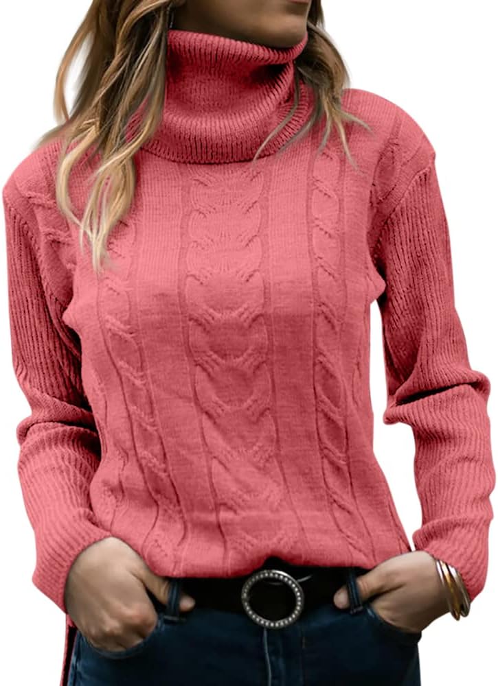 Priscilla | Women's Cable-Knit Turtleneck Long Sleeve Jumper