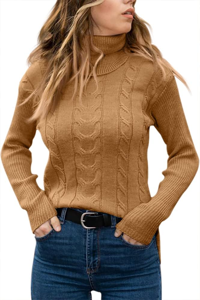 Priscilla | Women's Cable-Knit Turtleneck Long Sleeve Jumper
