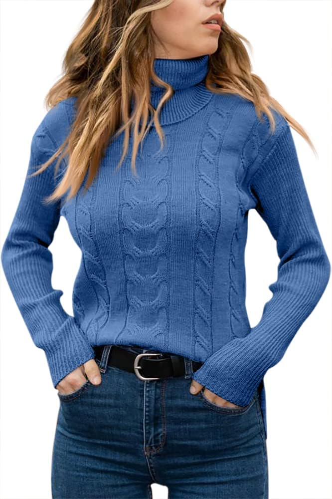Priscilla | Women's Cable-Knit Turtleneck Long Sleeve Jumper