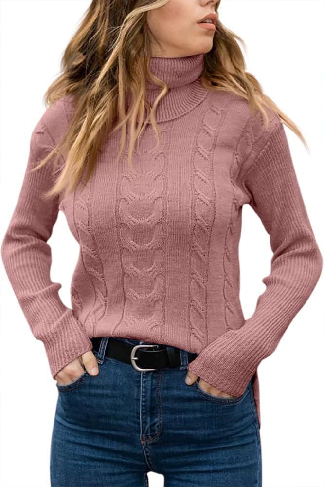 Priscilla | Women's Cable-Knit Turtleneck Long Sleeve Jumper