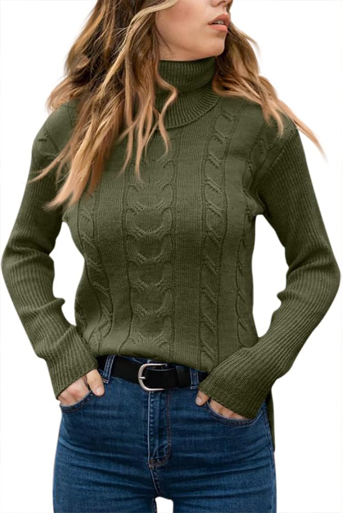 Priscilla | Women's Cable-Knit Turtleneck Long Sleeve Jumper