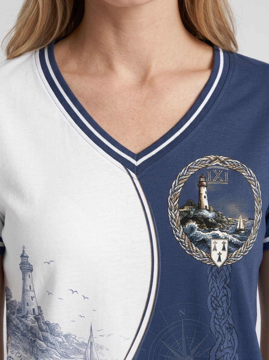 Colette-Alma | Women's Celtic-Print V-Neck Tee