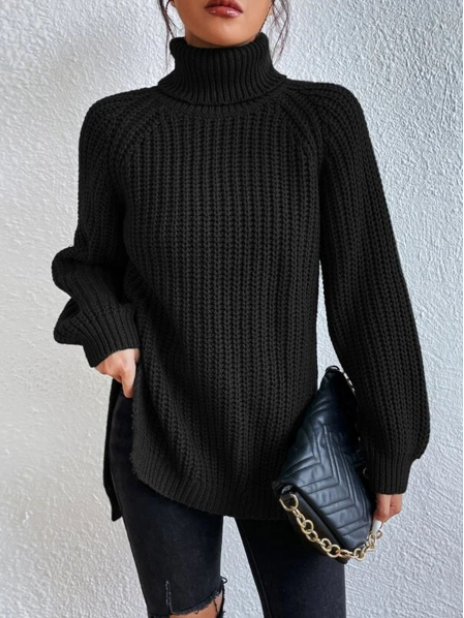 Cornelia | Women's Chunky Knit Turtleneck Sweater in Relaxed Fit