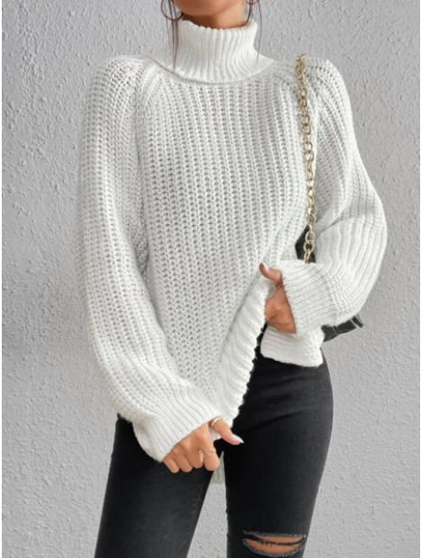 Cornelia | Women's Chunky Knit Turtleneck Sweater in Relaxed Fit