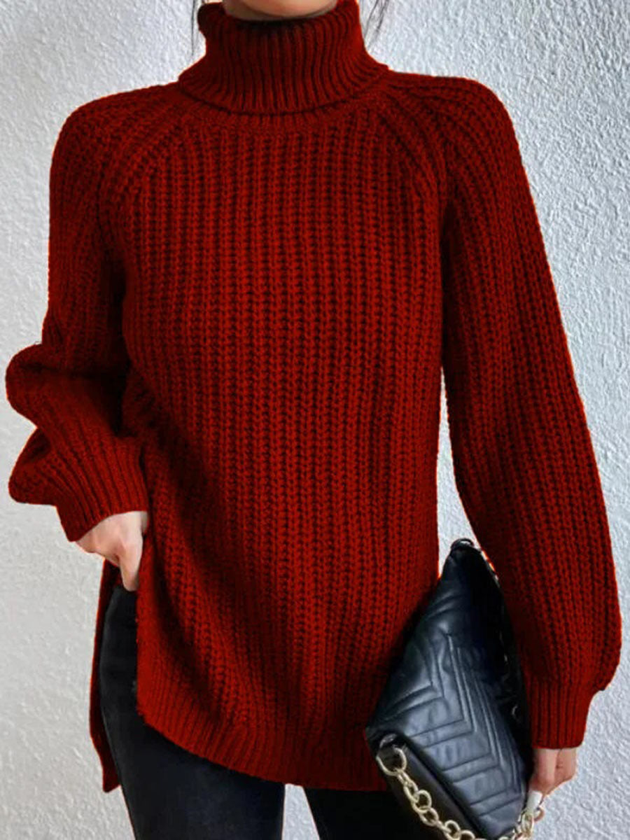 Cornelia | Women's Chunky Knit Turtleneck Sweater in Relaxed Fit