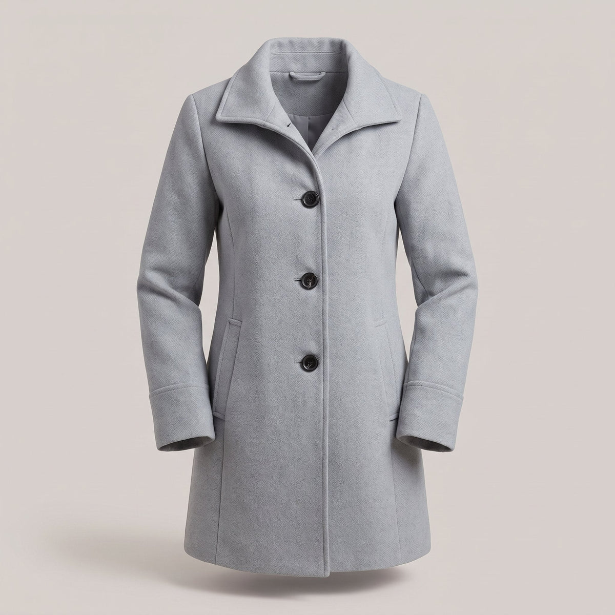Frances-Violet | Women's Classic Button-Front Wool-Blend Trench Coat