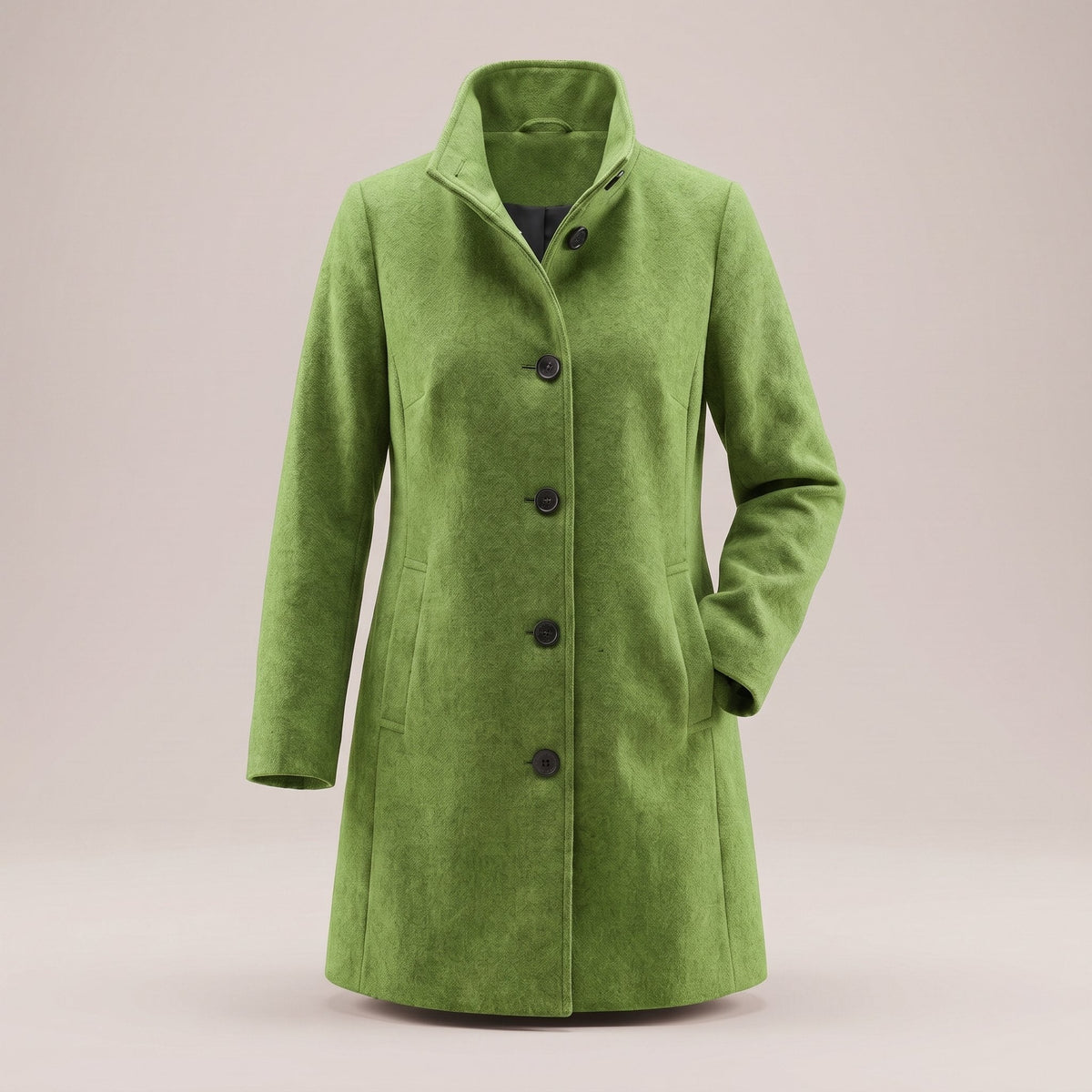 Frances-Violet | Women's Classic Button-Front Wool-Blend Trench Coat