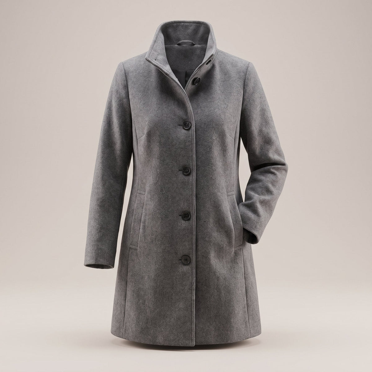 Frances-Violet | Women's Classic Button-Front Wool-Blend Trench Coat