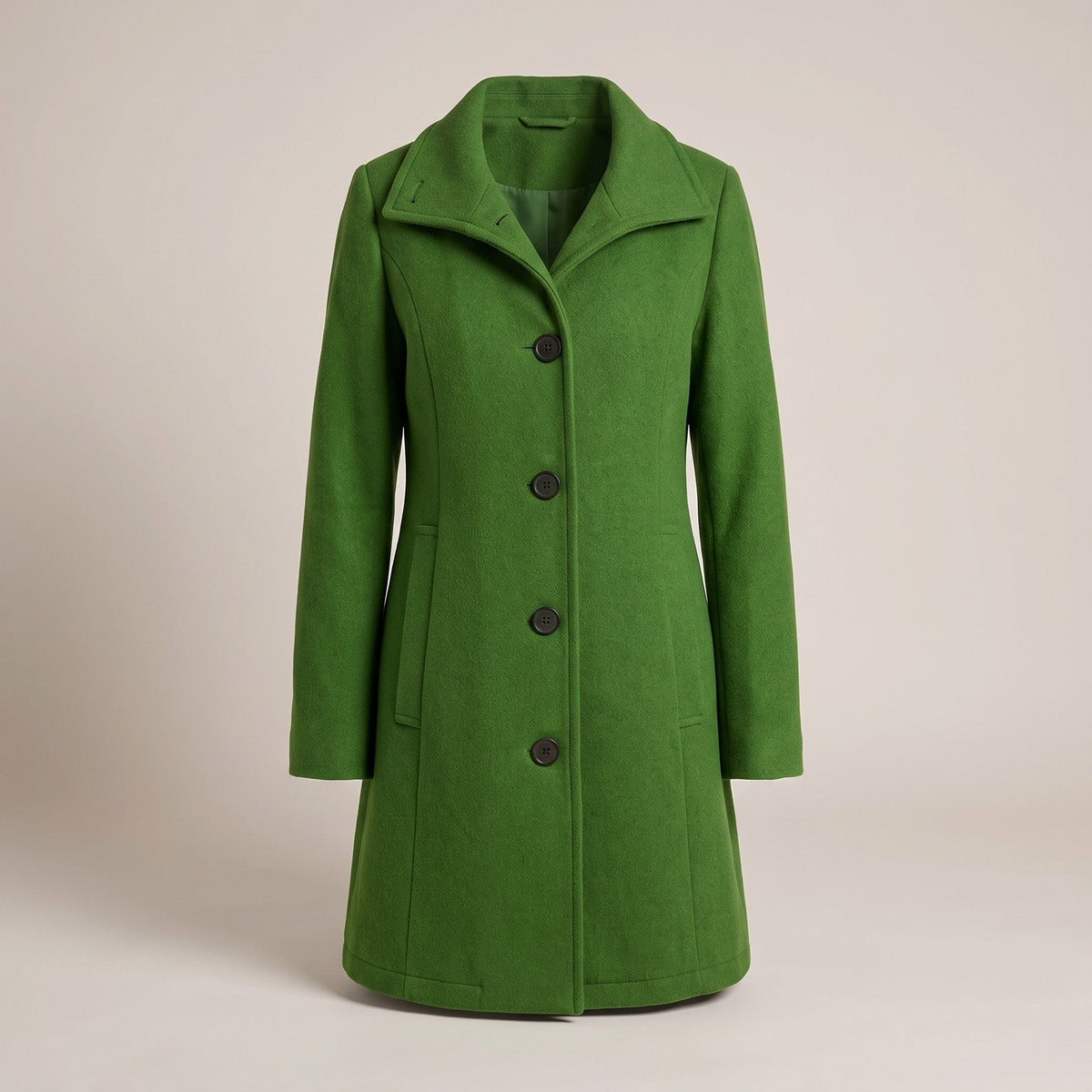 Frances-Violet | Women's Classic Button-Front Wool-Blend Trench Coat