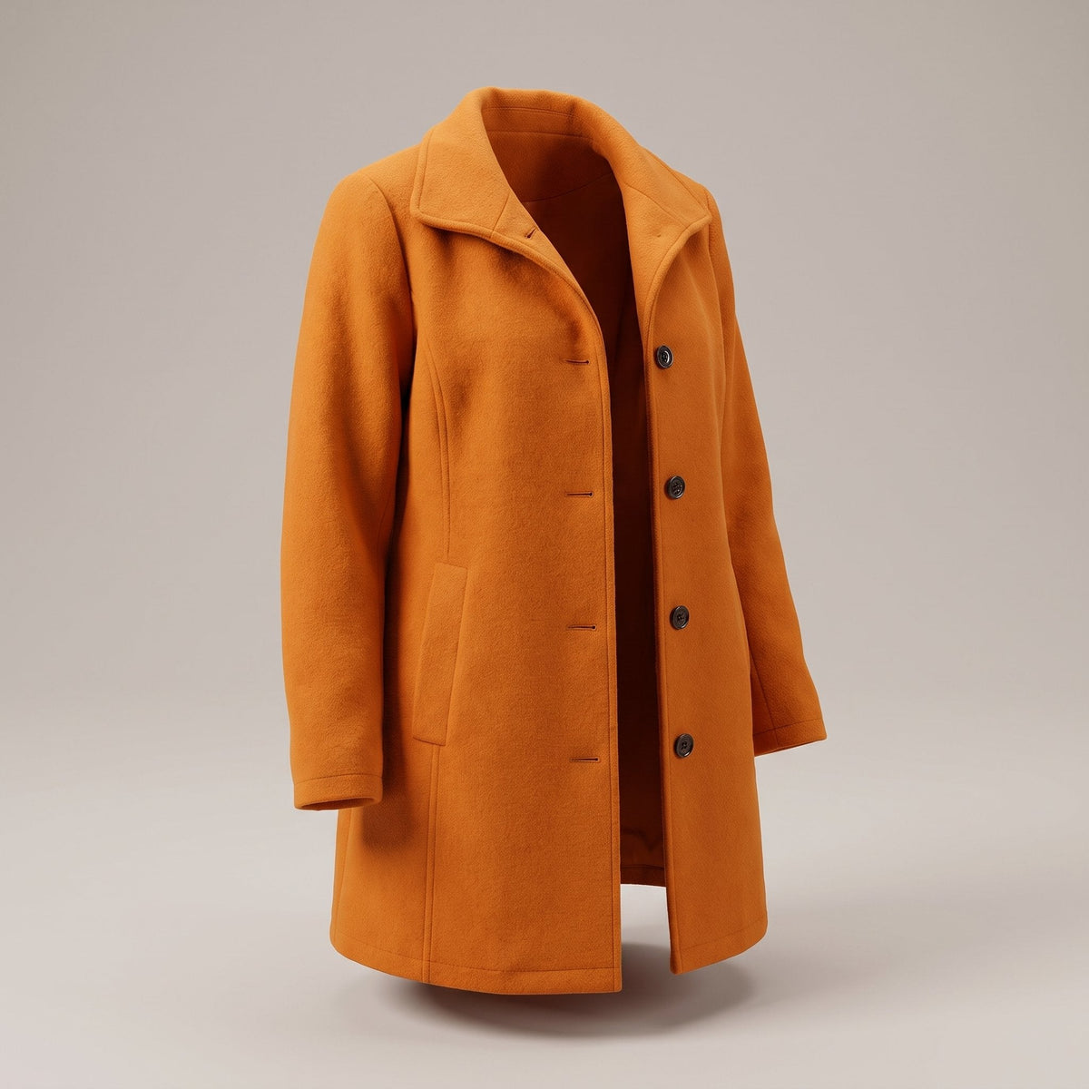 Frances-Violet | Women's Classic Button-Front Wool-Blend Trench Coat