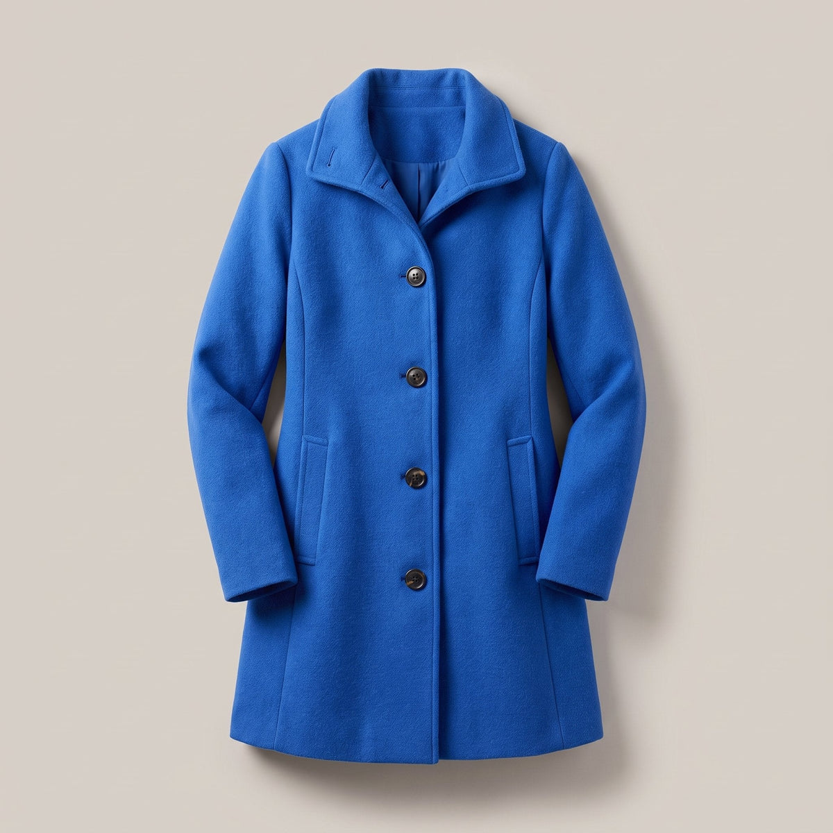 Frances-Violet | Women's Classic Button-Front Wool-Blend Trench Coat