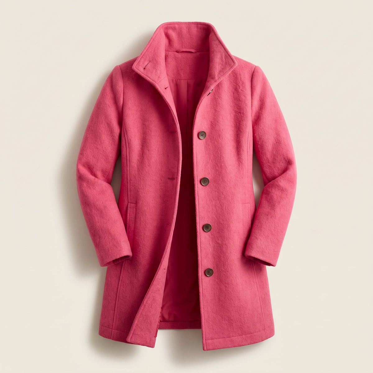 Frances-Violet | Women's Classic Button-Front Wool-Blend Trench Coat