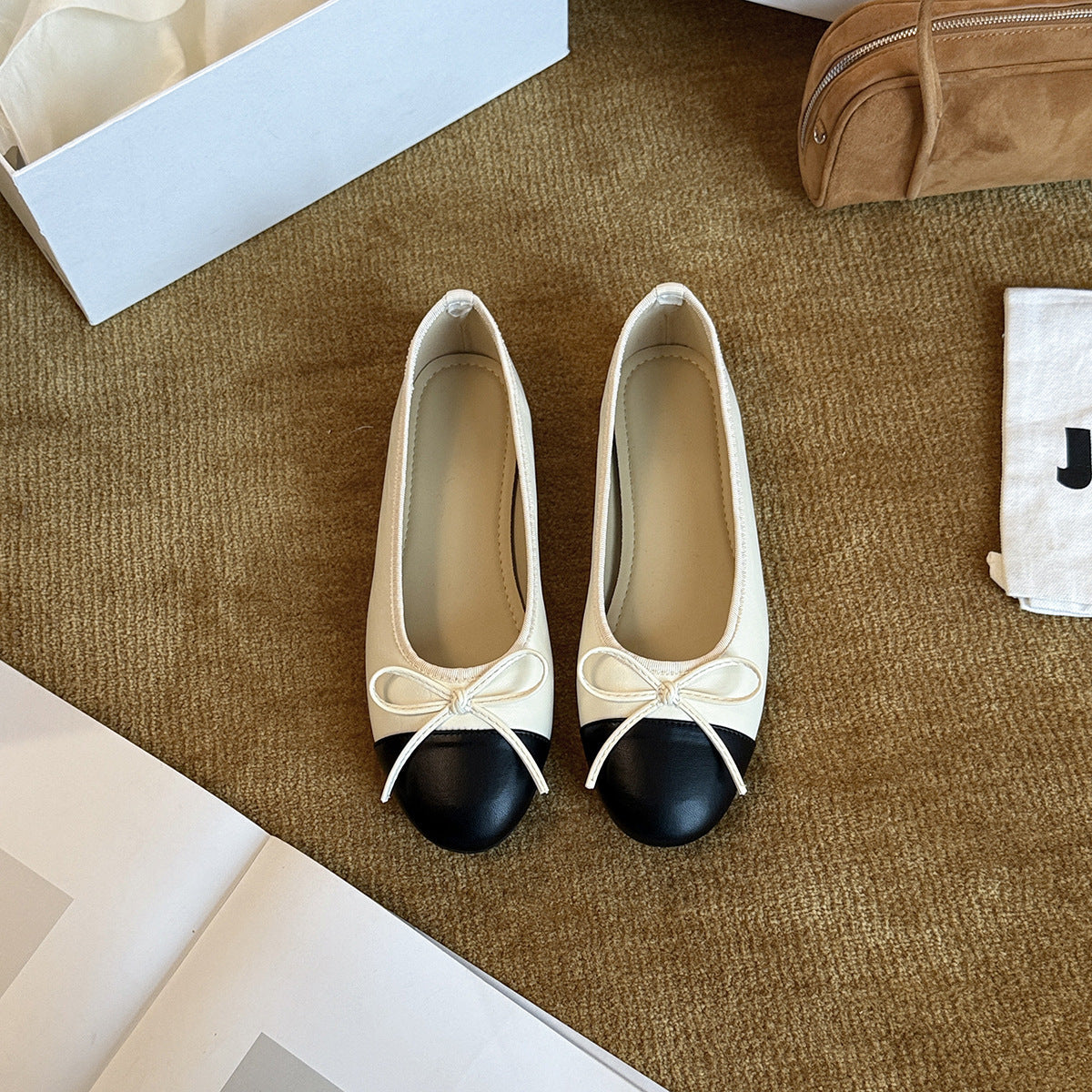 Sabine-Ramona | Women's Colour-Block Bow Ballet Flats